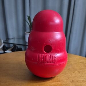 KONG Classic Large Red Wobbler Treat Dispenser. Large- approximately 9"x5"